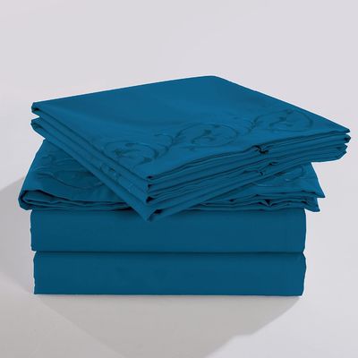 Sem preenchimento Flores de rolo elegantes e modernas Folha bordada 4pcs 100% poliéster
