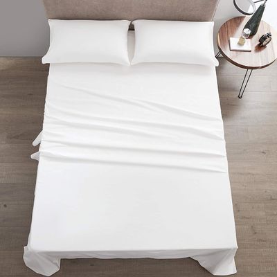 4 peças 100% de algodão Luxury Soft Respirável Deep Pocket Sheet Set com Portátil