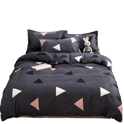Set de roupa de cama de 4 peças para todas as estações Princesa e cortinas Linho lavado em pedra para crianças tamanho completo