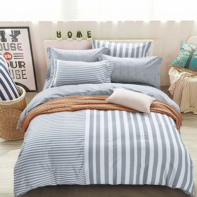 Conjunto personalizado de roupa de cama de linho colorido com listras, lençol, almofada, etc.