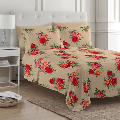 80gm 100% poliéster tecido Microfibra lençol de cama Set 6pcs com design personalizado