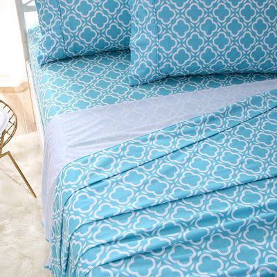 Conjunto personalizado de folhas de flanela de microfibra - Coleção de roupas de cama de luxo impressas em 4 peças para hotel