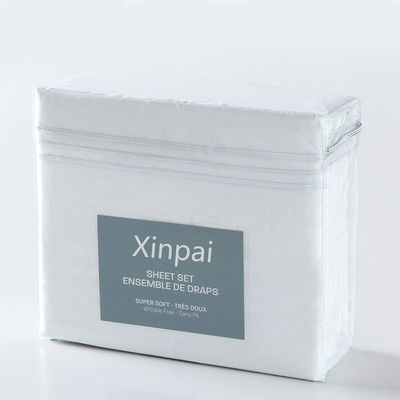 Lenço de cama mais barato 200TC 100% poliéster microfibra três linhas de bordados conjunto de Xinpai