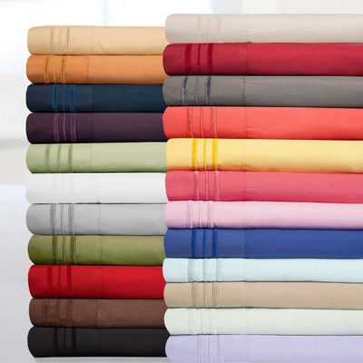 Embroidery 1800 thread count 100% Microfiber Sheet Set 3/4pcs para dormir em todas as estações