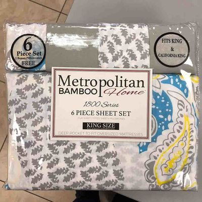 Bom conjunto de lençóis de cama de 6pcs de microfibra 80gm 100% poliéster sem preenchimento e embalagem