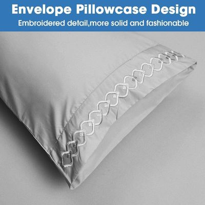 90gm Folhas bordadas Conjunto padrão sólido Extra suave resistente a rugas e desvanecimento 4PCS