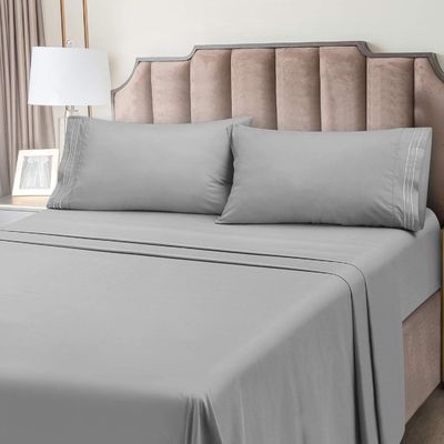 Transforme o quarto dos seus filhos em um confortável retiro com 4 PCS 3 linhas de bordados de lençóis de cama