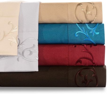 Sem preenchimento Flores de rolo elegantes e modernas Folha bordada 4pcs 100% poliéster