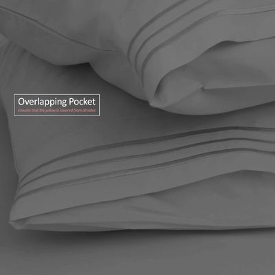 4pcs 3 linhas bordado lençol de cama 100% poliéster