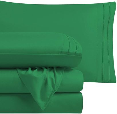 Embroidery Two Lines Sheet Set 4pcs para os EUA 100% poliéster material de microfibra