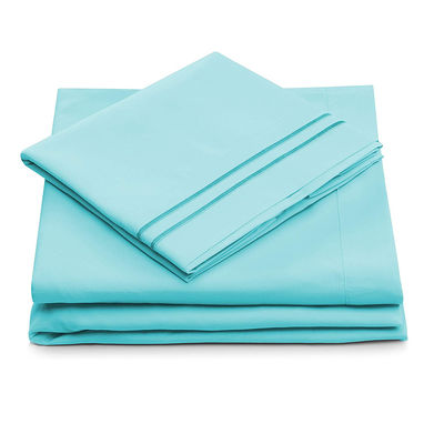 Conjunto de lençóis de cama de microfibra de padrão sólido 133 * 60 Densidade de tecido