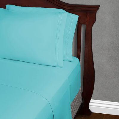 Conjunto de lençóis de cama de microfibra de padrão sólido 133 * 60 Densidade de tecido