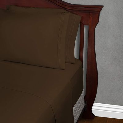 Conjunto de lençóis de cama de microfibra de padrão sólido 133 * 60 Densidade de tecido