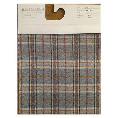 Coat Suit Tecido Fabric Fancy And Luxury Polyester Wool Misturado Tweed Com Large Plaid