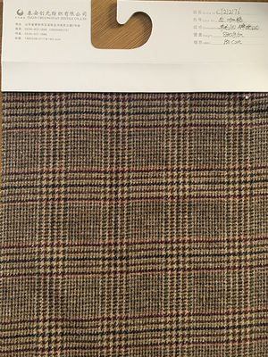 Coat Suit Tecido Fabric Fancy And Luxury Polyester Wool Misturado Tweed Com Large Plaid
