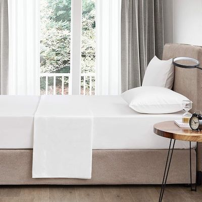 4 peças 100% de algodão Luxury Soft Respirável Deep Pocket Sheet Set com Portátil