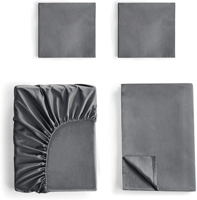 200TC Lenço de cama de algodão com bolsos de colchão profundo