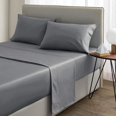 200TC Lenço de cama de algodão com bolsos de colchão profundo