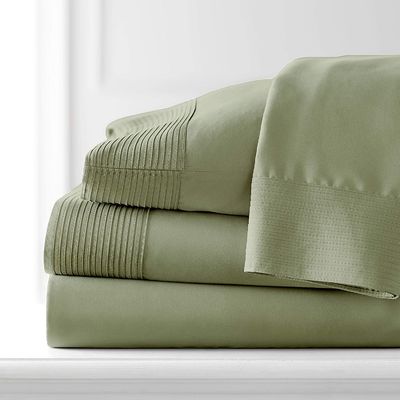 100% Poliéster Frio Respirável Luxo Flecha Plissada 4 Peças Lençóis 4PCS