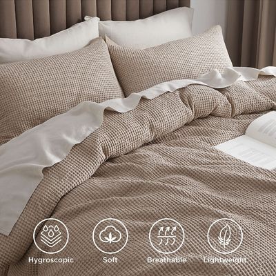 Adicione um toque de luxo ao seu quarto com um conjunto de cobertores de cobertores de algodão 100% Waffle