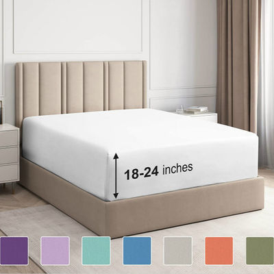Costura de lençóis de algodão 100% de cor personalizada para lençóis de cama de bolso extra profundo