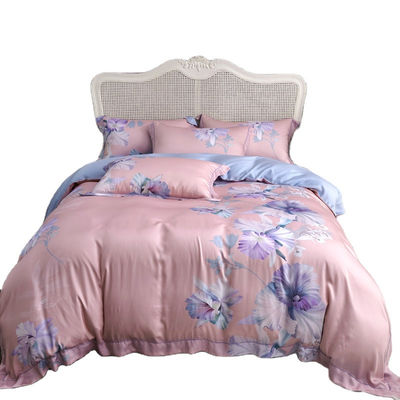 Design de flores personalizado lavável 60s 100% Lyocell Sateen Set de roupa de cama para quarto grau A