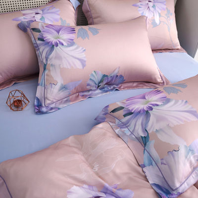 Design de flores personalizado lavável 60s 100% Lyocell Sateen Set de roupa de cama para quarto grau A