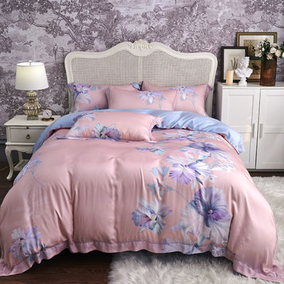 Design de flores personalizado lavável 60s 100% Lyocell Sateen Set de roupa de cama para quarto grau A
