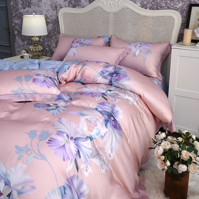 Design de flores personalizado lavável 60s 100% Lyocell Sateen Set de roupa de cama para quarto grau A