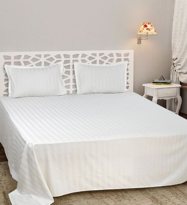 Contagem de fios 300tc 100% de algodão lençol de cama de cetim com listras para hotel de luxo 5 estrelas