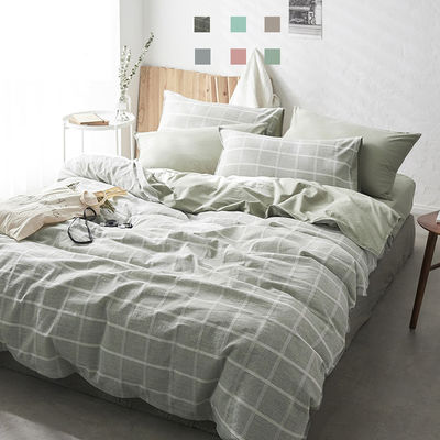 Conjunto de roupa de cama de algodão resistente e respirável, de design impresso moderno para um sono confortável