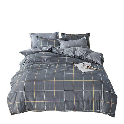 100% tecido de poliéster de tamanho King Linen Set de quarto com cobertor de cobertor e lençol plano