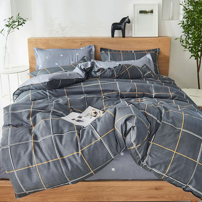 100% tecido de poliéster de tamanho King Linen Set de quarto com cobertor de cobertor e lençol plano