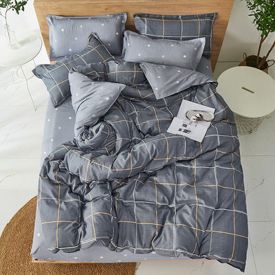 100% tecido de poliéster de tamanho King Linen Set de quarto com cobertor de cobertor e lençol plano