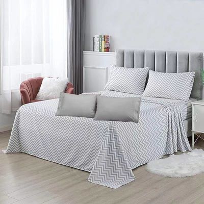 Tecido de microfibra 80gm 100% poliéster Set de lençóis de cama 4pcs em estilo moderno