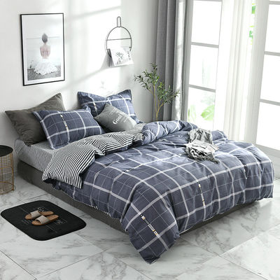 100% de fibra de poliéster personalizado 4 peças 2021 King Size Set de roupa de cama de algodão 300Tc para quarto