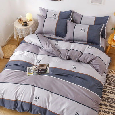 Set de roupa de cama de 4 peças para todas as estações Princesa e cortinas Linho lavado em pedra para crianças tamanho completo