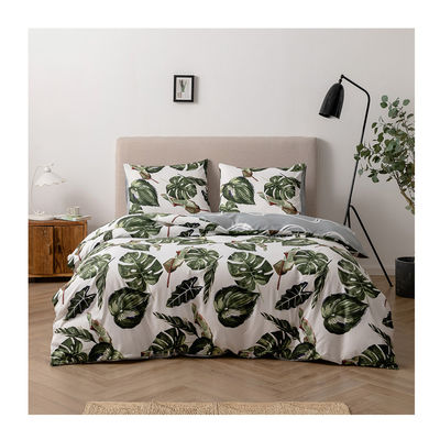 Set de roupa de cama africana de quarto com 300tc de contagem de fios e impressão personalizada de padrões de folhas