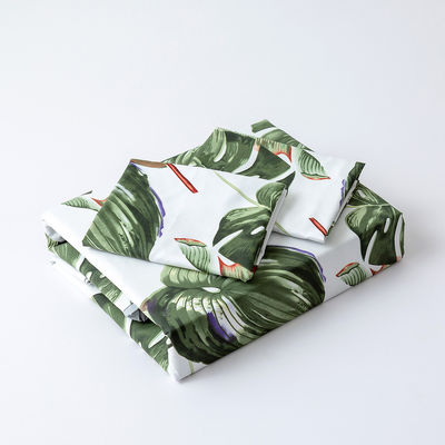 Set de roupa de cama africana de quarto com 300tc de contagem de fios e impressão personalizada de padrões de folhas