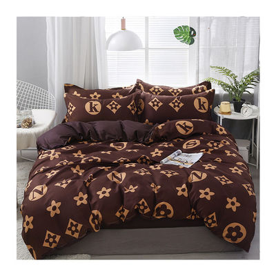 Set de roupa de cama africana de quarto com 300tc de contagem de fios e impressão personalizada de padrões de folhas