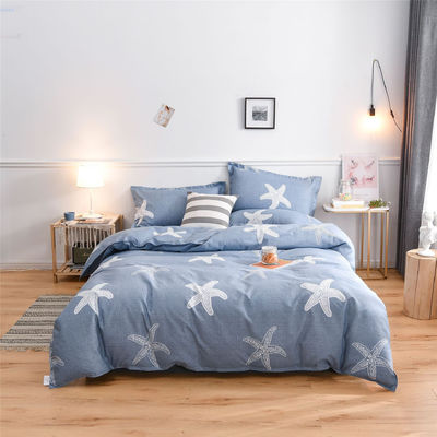 Set de roupa de cama de algodão 100% branco de 4 peças de cor personalizada