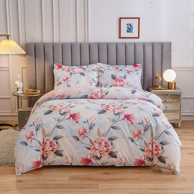 Set de roupa de cama de algodão 100% branco de 4 peças de cor personalizada