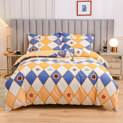 Set de roupa de cama de algodão 100% branco de 4 peças de cor personalizada