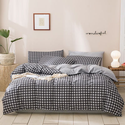 4 Pcs Padrão Sólido 100% Francês puro Soft Durable Linho de cama de linho Setes de cobertor de cobertor