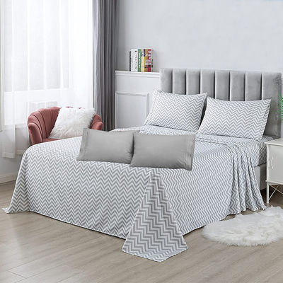 6PCS Impressão de Microfibra de Tecido de Cama de Cama Conjunto em 100% Poliéster em Bom e Embalagem