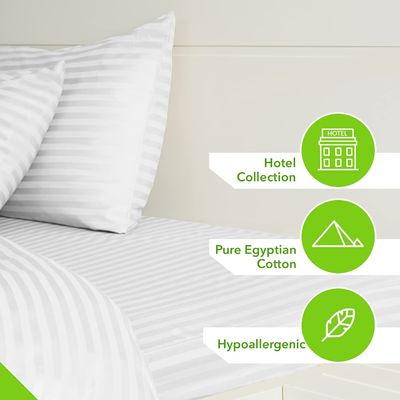 500 fios 100% algodão lençol satinado tecido de Damasco estriado quarto essencial