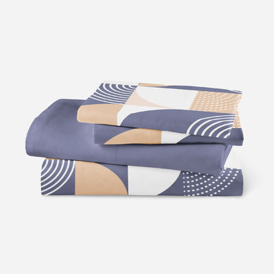Casa têxtil Folha plana Geométrica Impressa Cobertura de cama Folha de cama macia 4 Pcs Quantidade