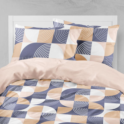 Casa têxtil Folha plana Geométrica Impressa Cobertura de cama Folha de cama macia 4 Pcs Quantidade