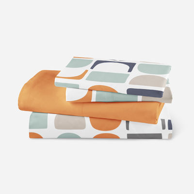 Casa têxtil Folha plana Geométrica Impressa Cobertura de cama Folha de cama macia 4 Pcs Quantidade
