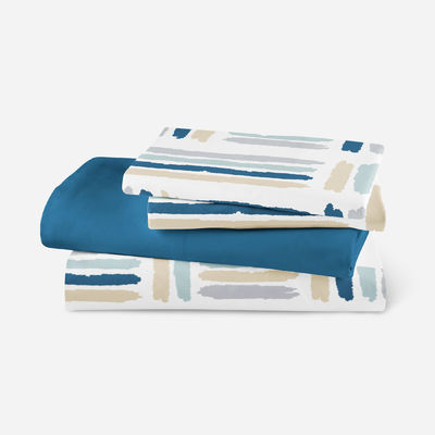 Casa têxtil Folha plana Geométrica Impressa Cobertura de cama Folha de cama macia 4 Pcs Quantidade